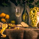 Nature morte with grapes and wine
