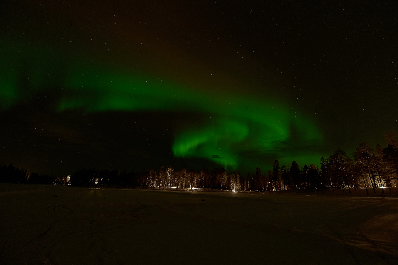 Naturschauspiel Polarlicht Finnland Luosto