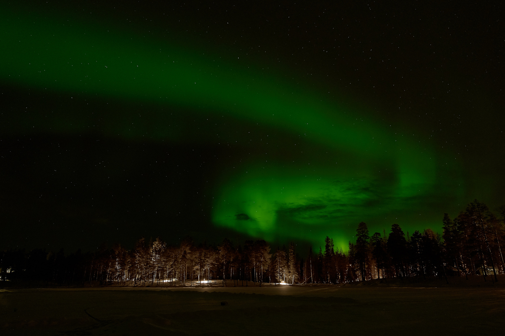 Naturschauspiel Polarlicht Finnland Luosto