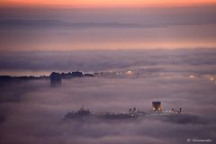 nave Costa nella nebbia a Trieste