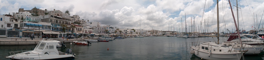 Naxos city harbour