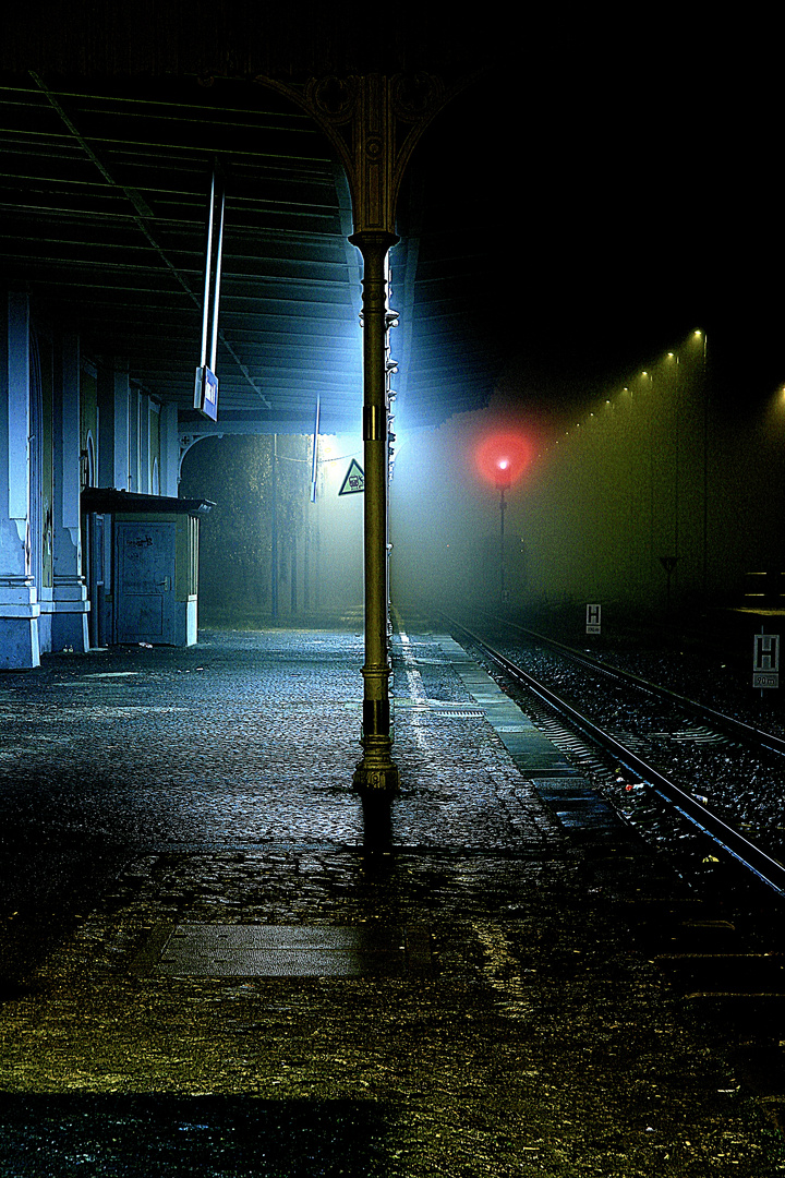 Nebel am Bahnhof Grimma