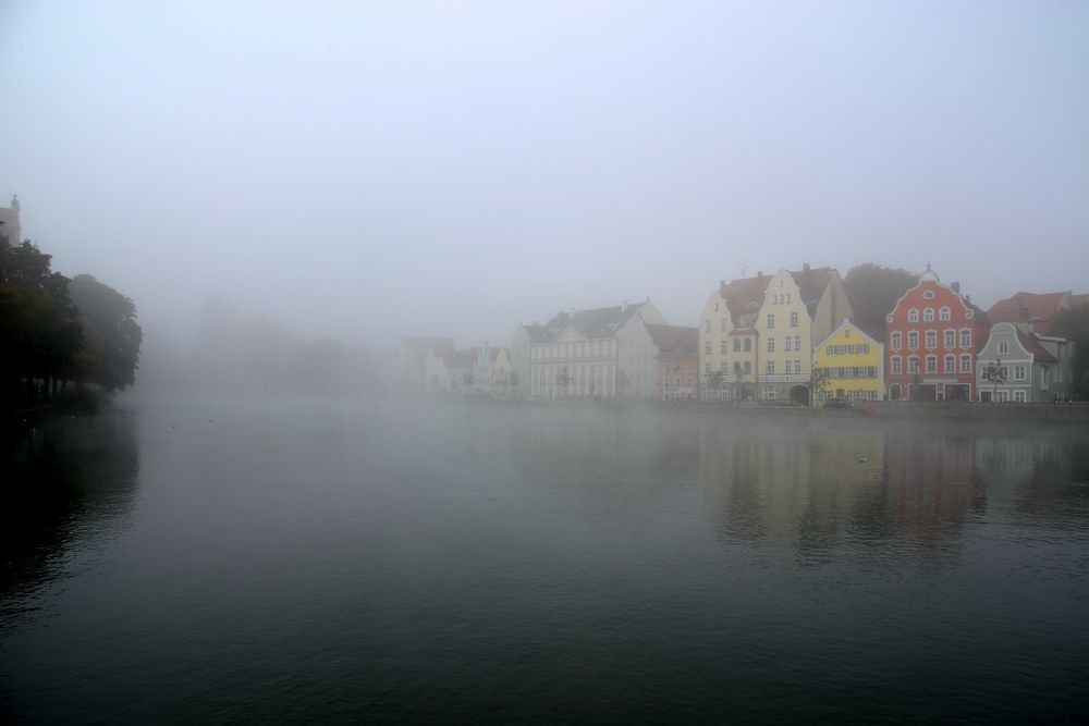 Nebel am Isarstrand