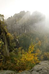 Nebel an den Schrammsteinen