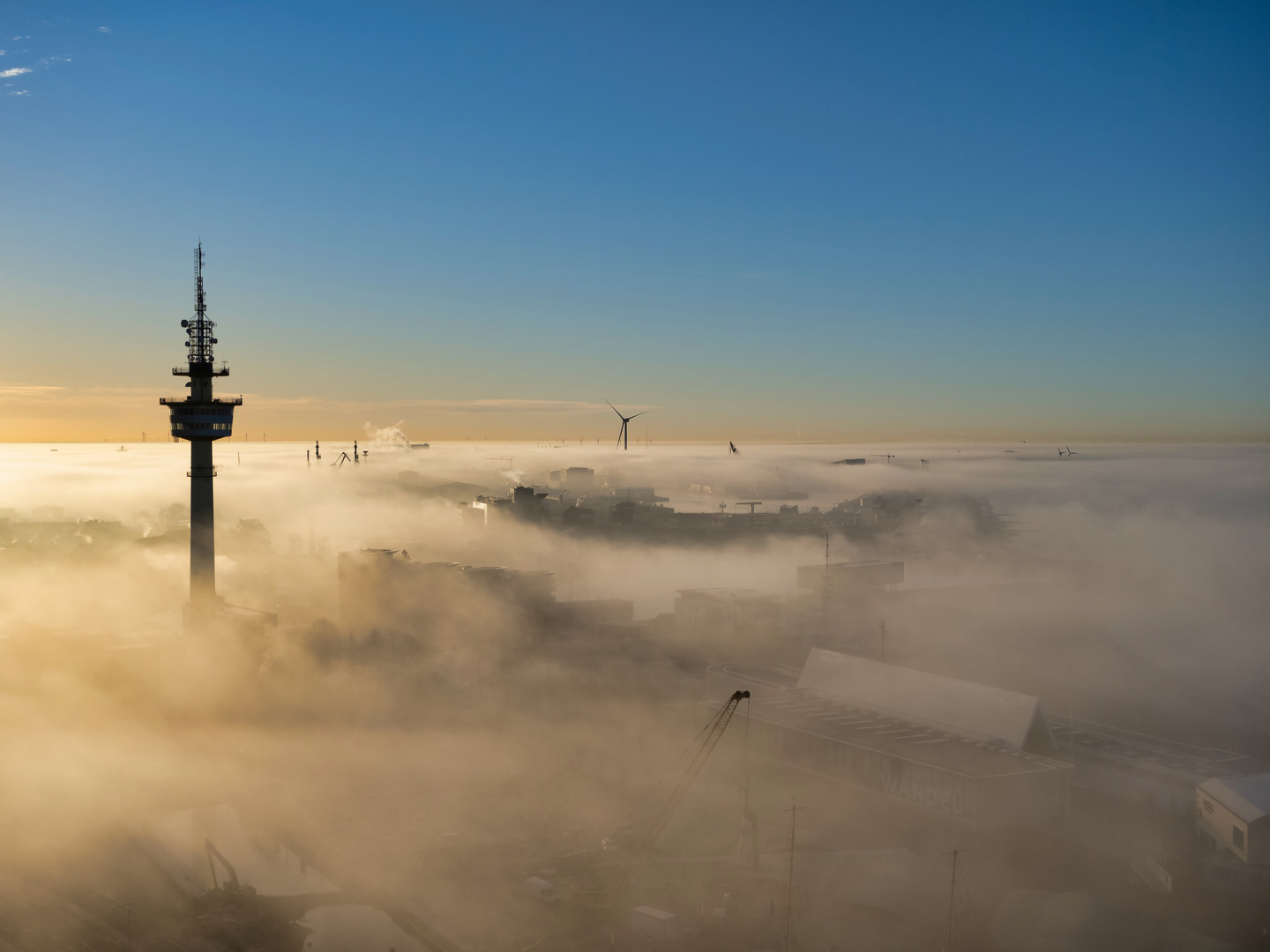 Nebel an der Wesermündung