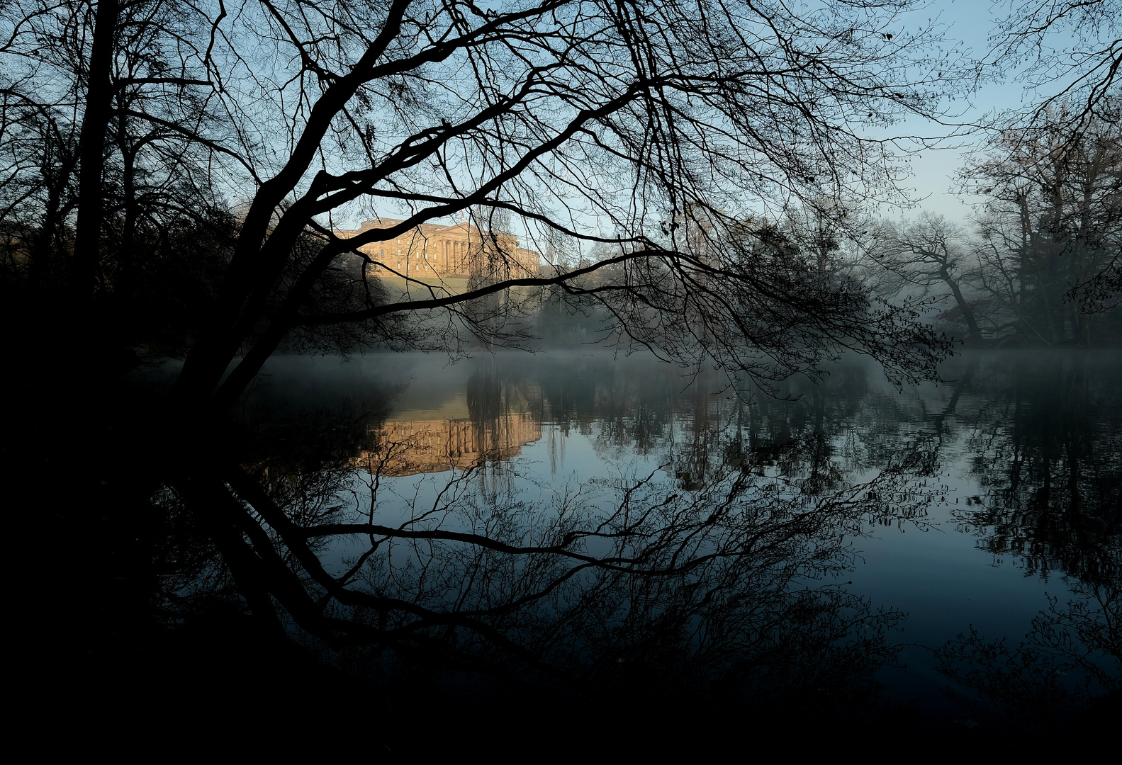 Nebel auf dem Schlossteich