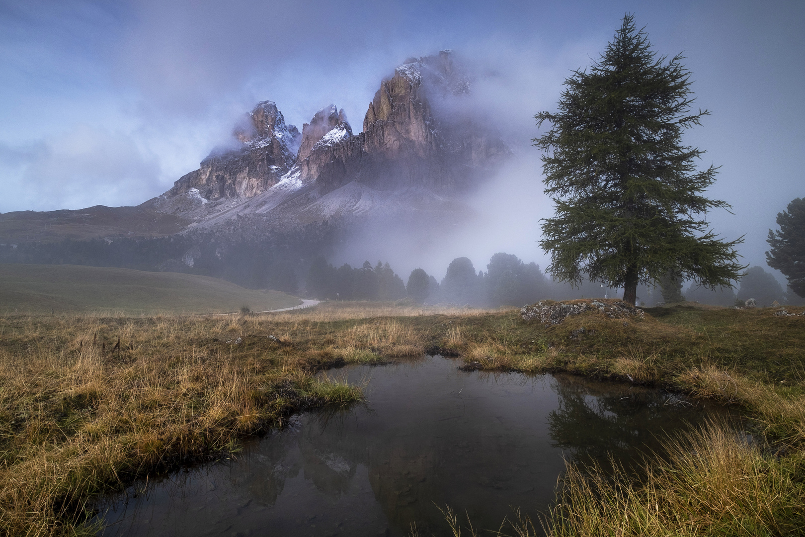 Nebel beim Sella Joch