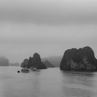 Nebel. Bucht Halong, Vietnam