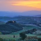 Nebel im Tal von Val d'Orcia