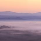 Nebel im Tal von Val d'Orcia Foto der Stunde