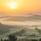 Nebel im Tal von Val d'Orcia - Toscana