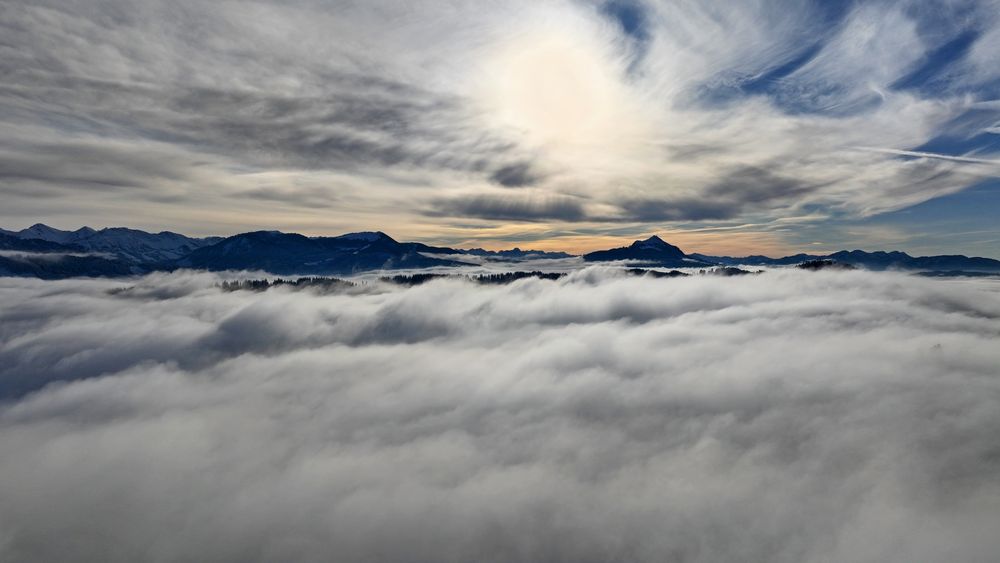 Nebel in den Allgäuer Alpen