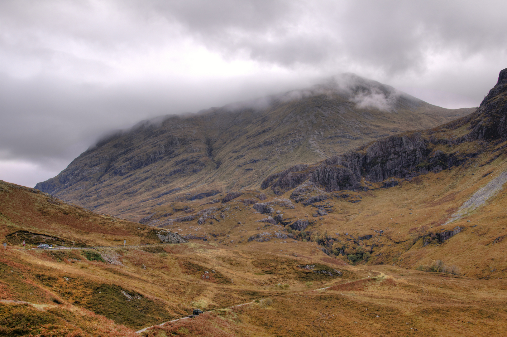 Nebel in den schottischen Highlands