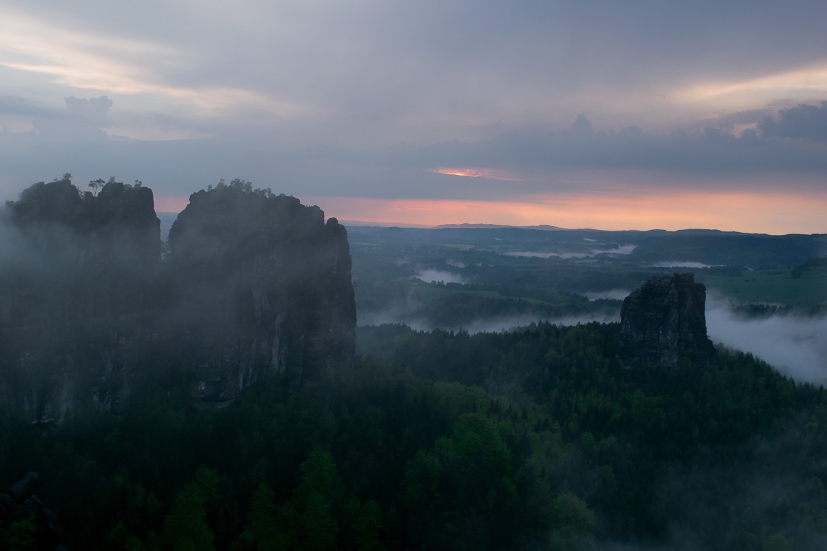 Nebel in den Schrammsteinen