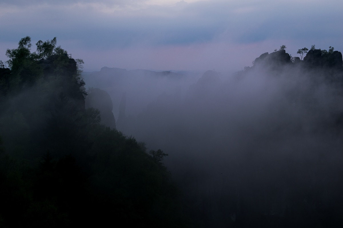 Nebel in den Schrammsteinen