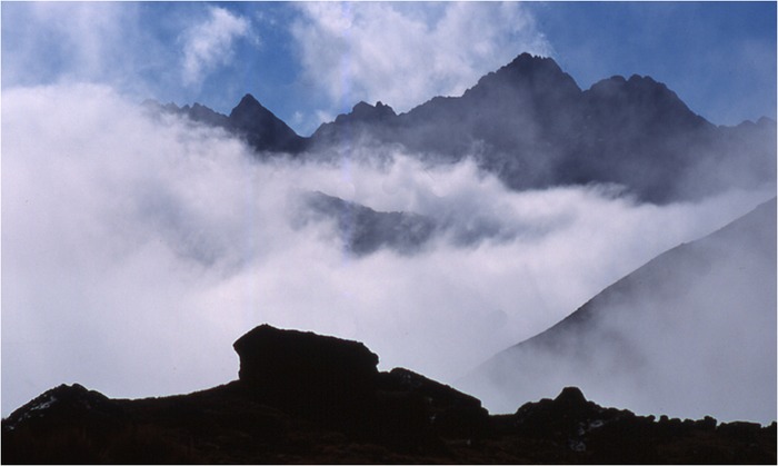 Nebel in der Königskordillere