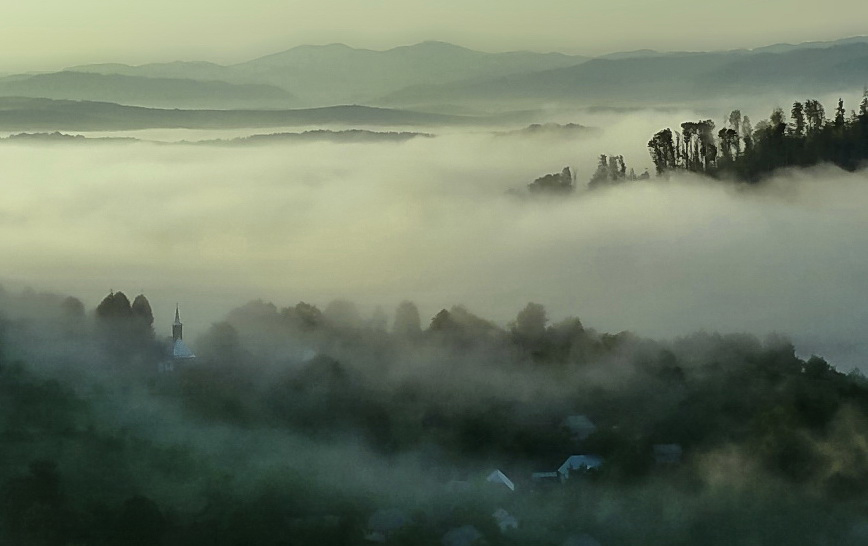 Nebel in der Morgendämmerung