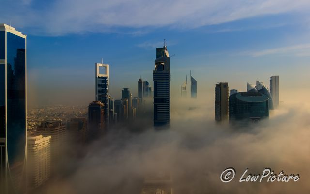 Nebel in der Sheikh Zahyed Road Dubai