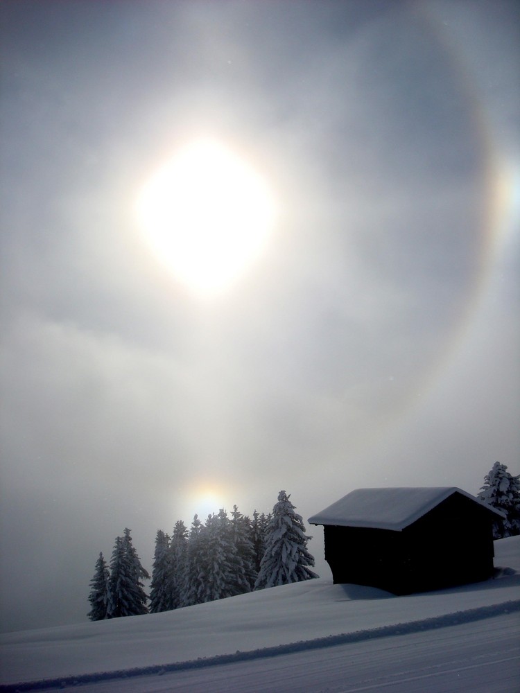 Nebel, Sonne, Kälte, Reflektionen