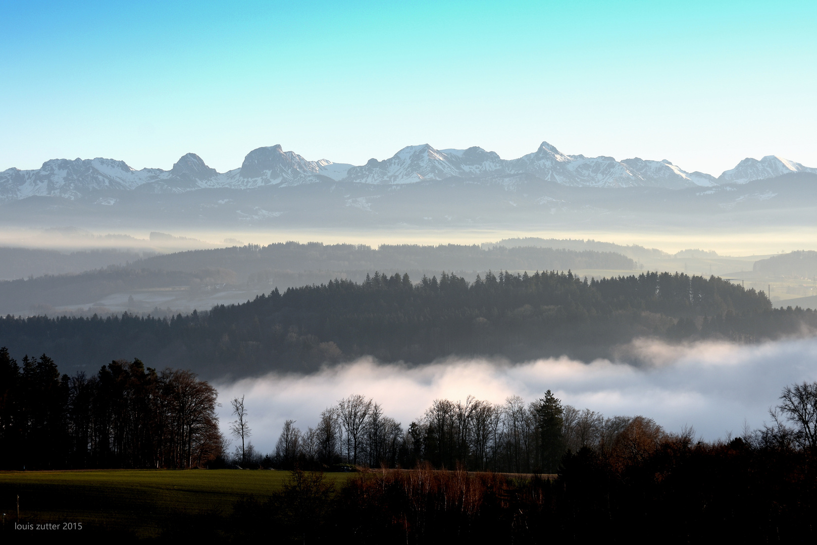 Nebel über dem Wohlensee