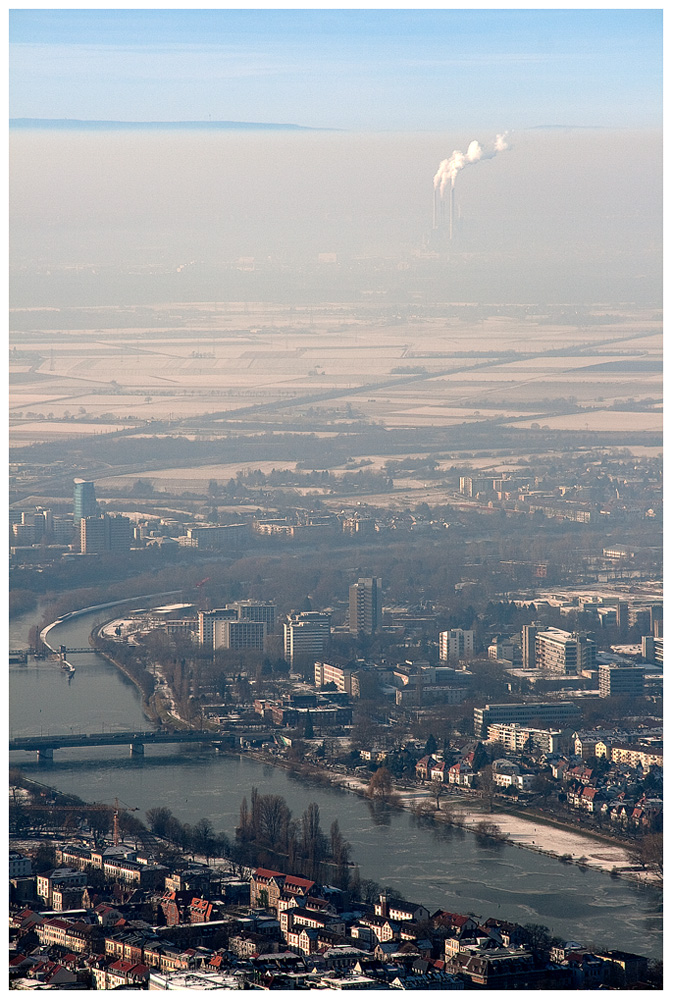 Nebel über der Rheinebene - Inversionswetterlage