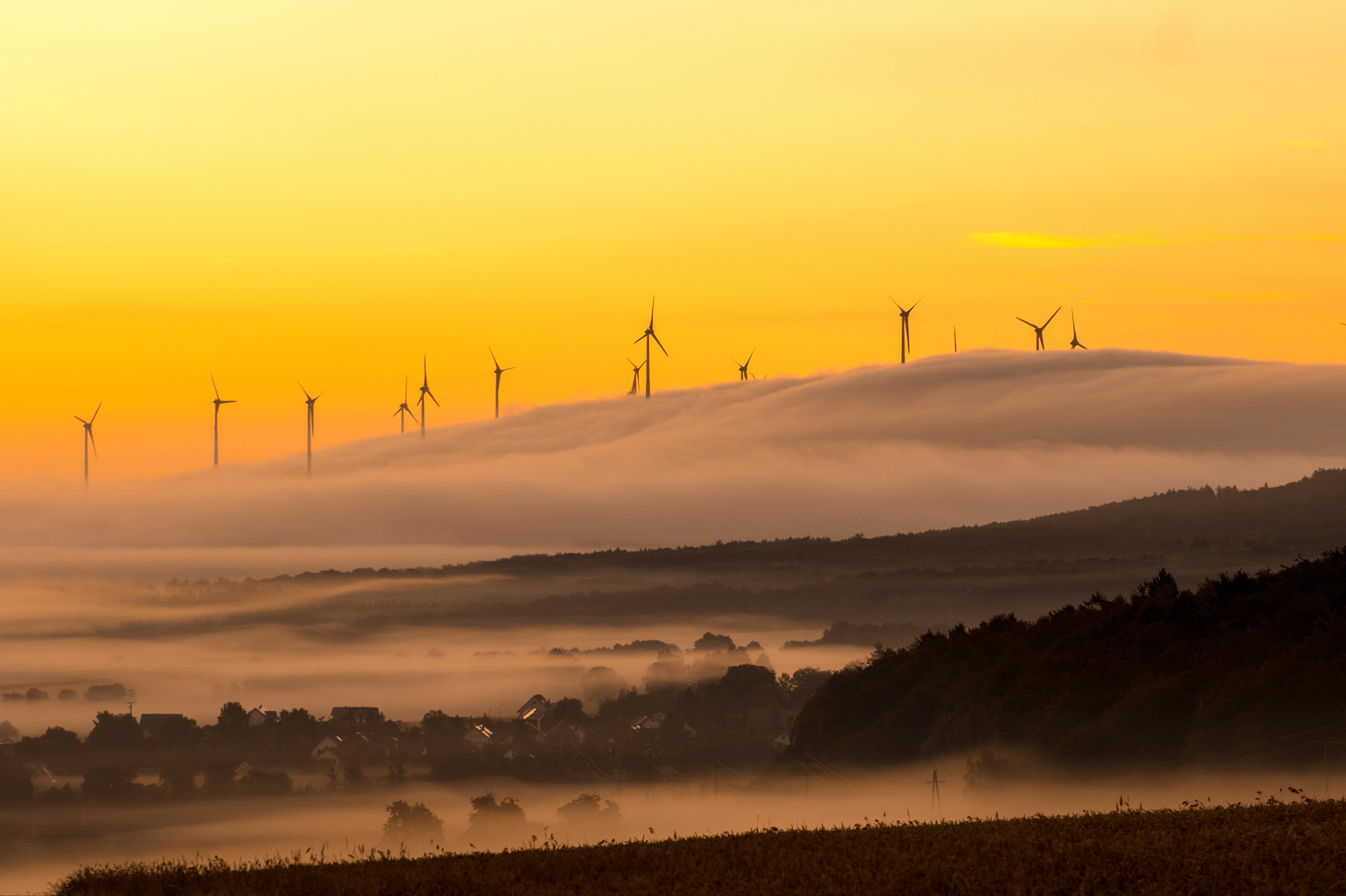 Nebel über Ellern (Hunsrück)