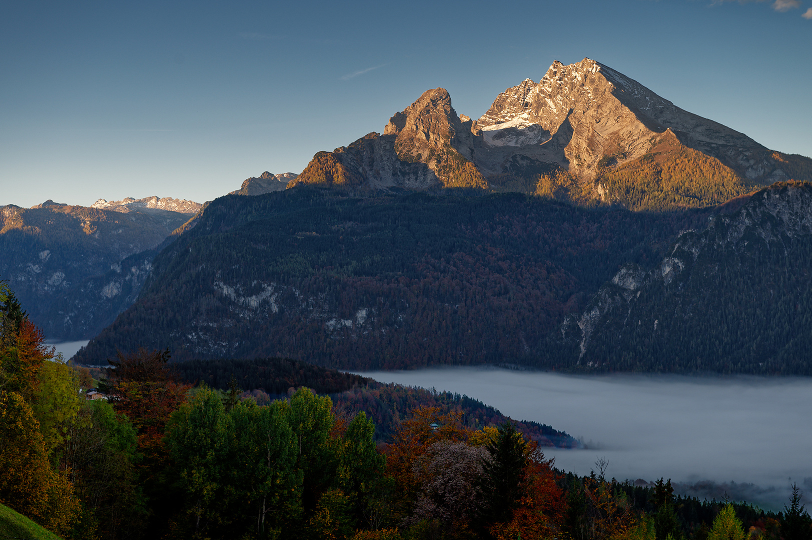 Nebel über Schönau und Königsee