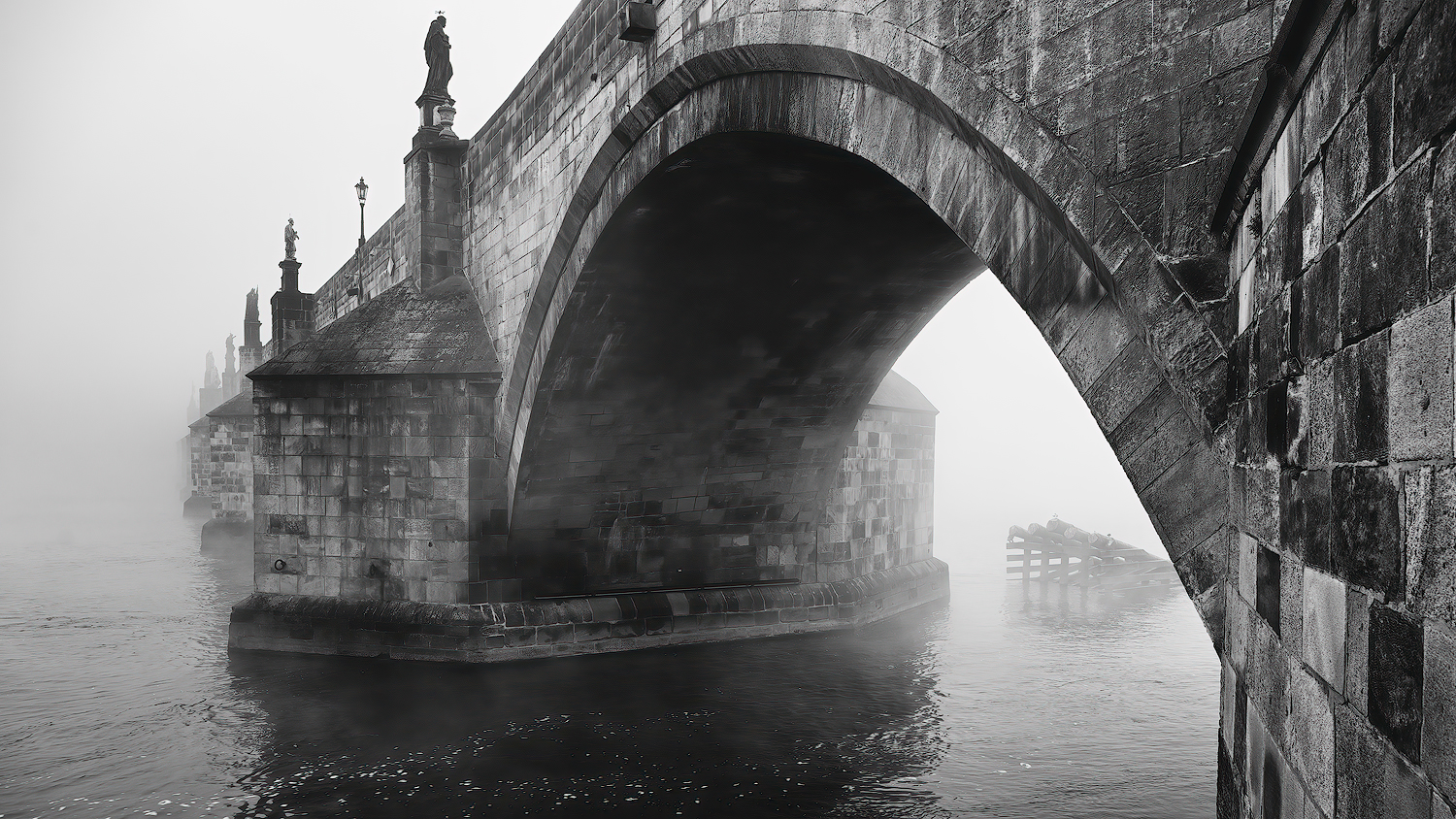 Nebel um die Karlsbrücke