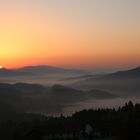 Nebel und Sonnenaufgang