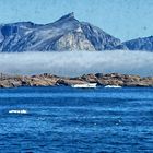 Nebelbank im Prins-Christian-Sund (Dänemark-Island-Grönland)