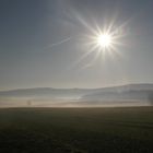 Nebelgrenze  am frühen Morgen im Fichtelgebirge