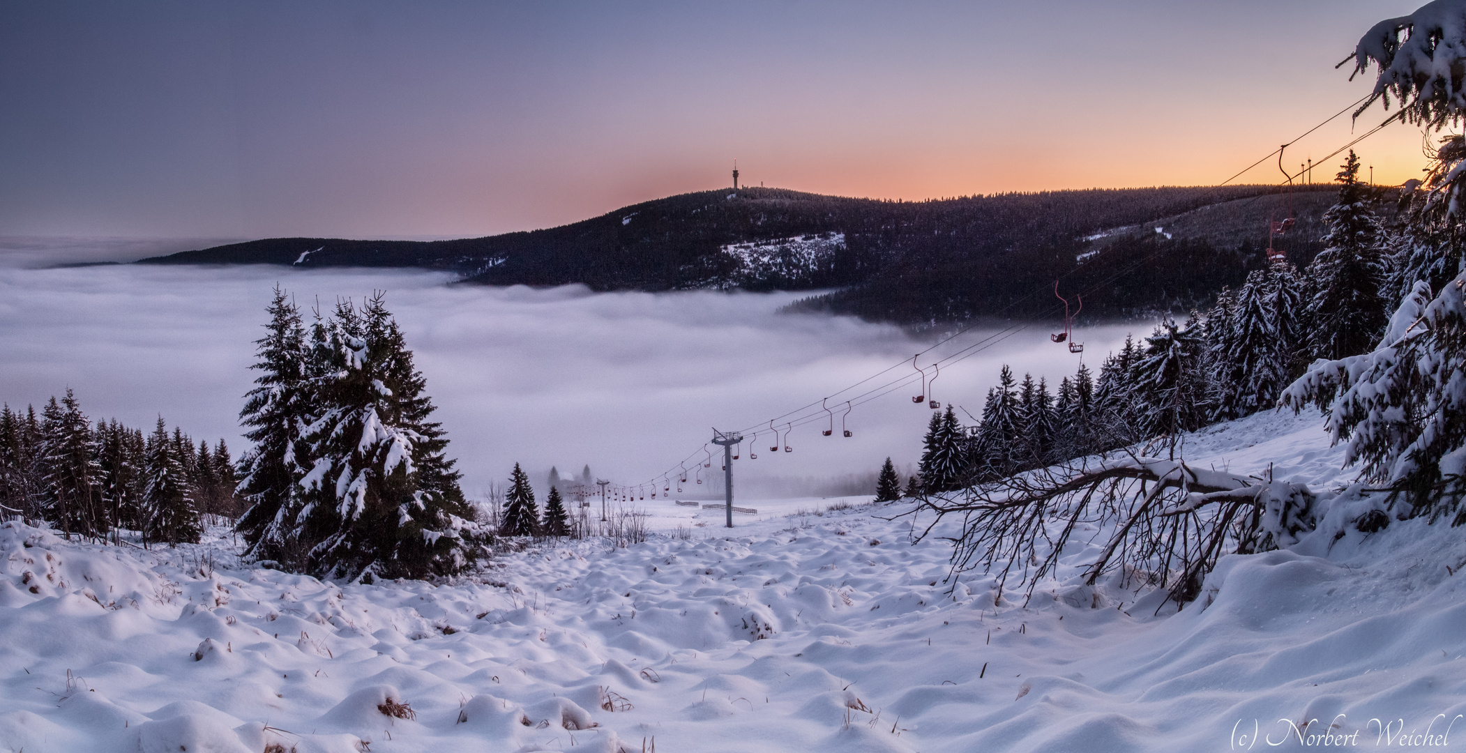 Nebelmeer am kleinen Fichtelberg