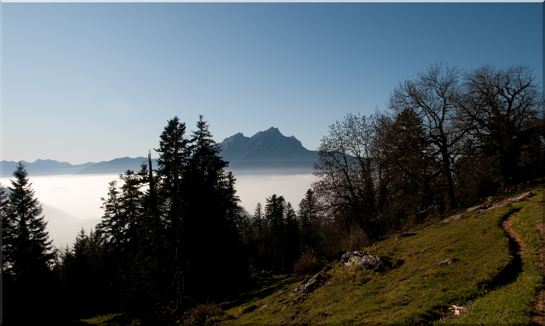 Nebelmeer mit dem Pilatus im Hintergrund