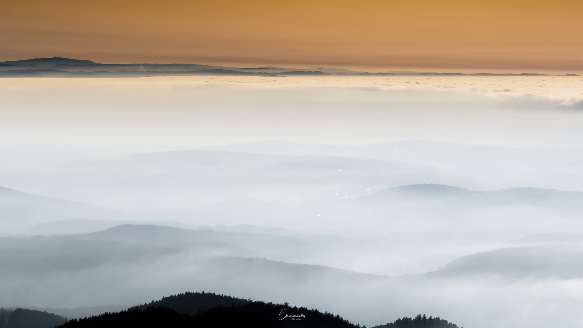 Nebelmeer über dem Dreiländereck