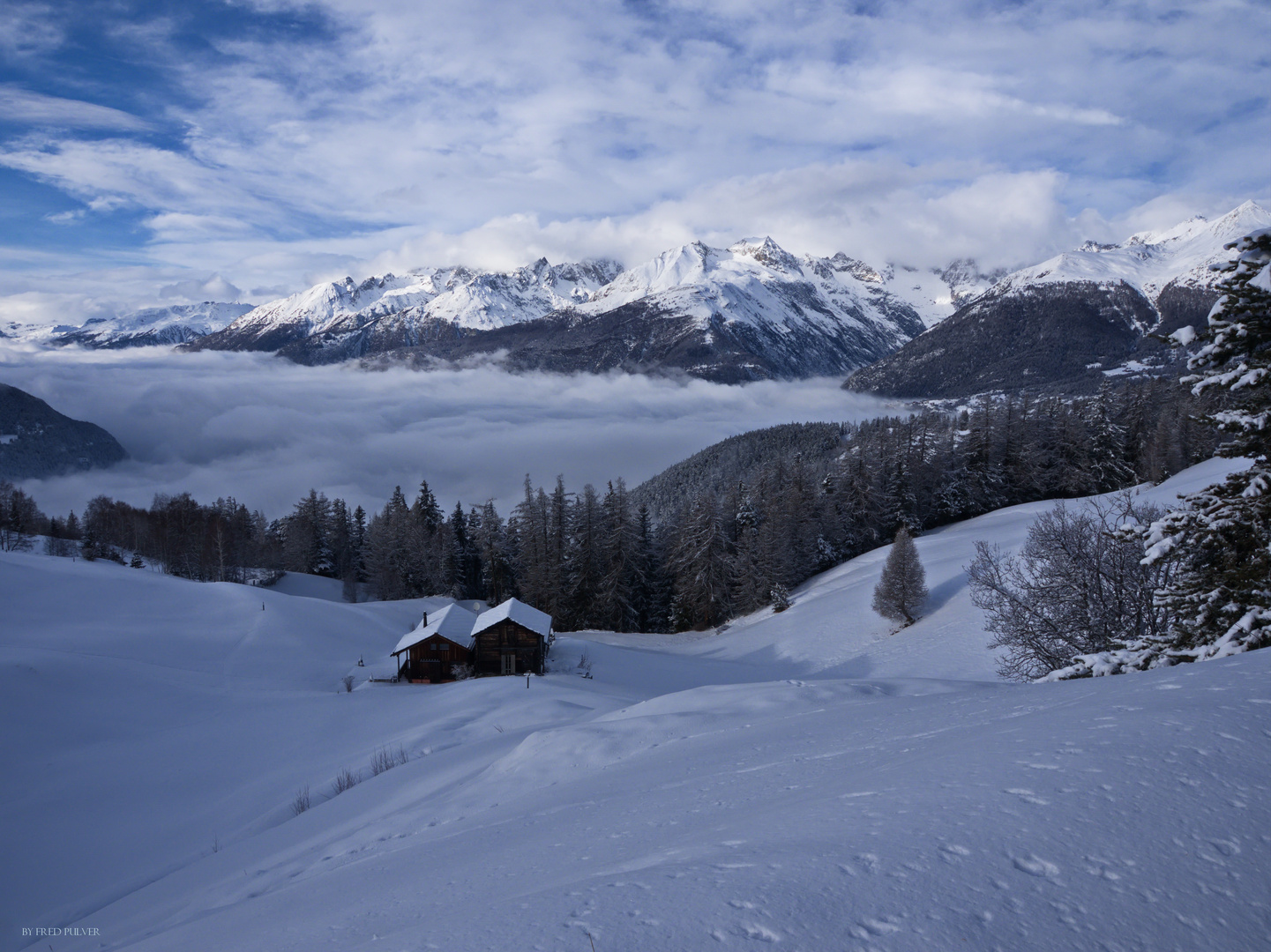 Nebelmeer über dem Rhonetal