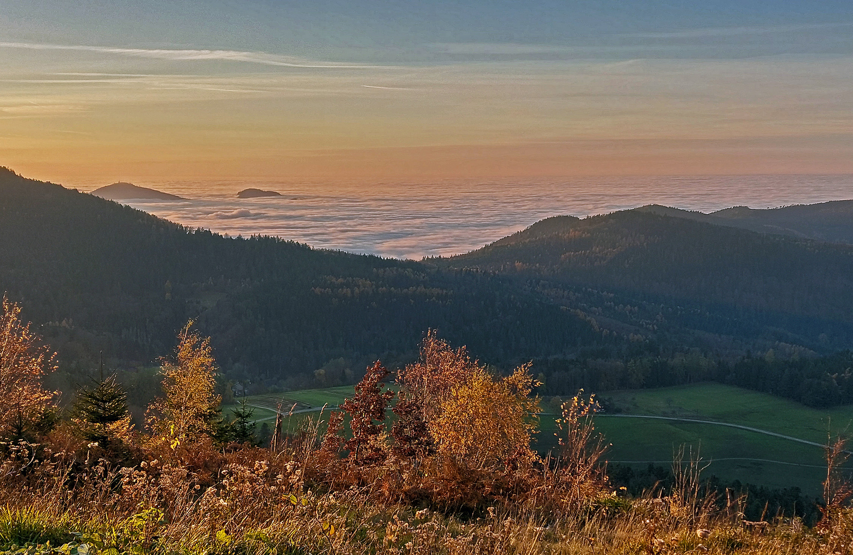 Nebelmeer über der Zaberner Senke, Elsass