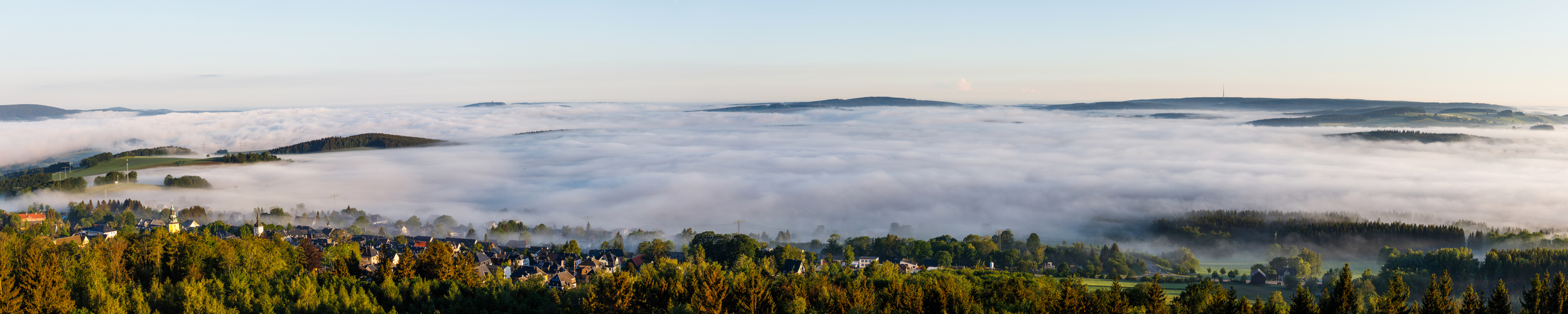 Nebelpanorama auf Teile des Erzgebirge