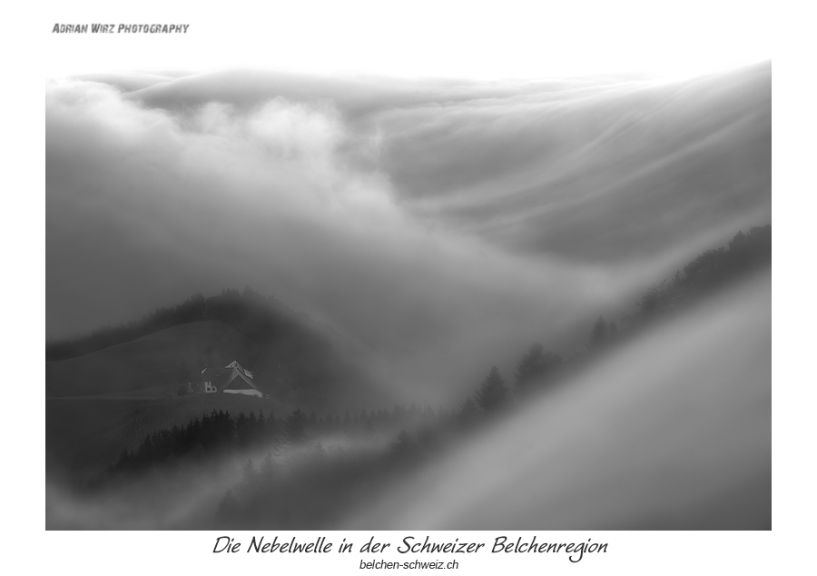 Nebelwelle in der Schweizer Belchenregion