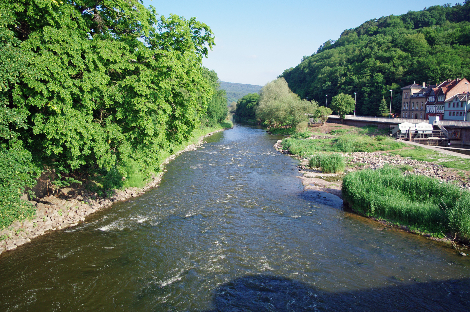 Nebenarm der Werra, rechts vom Doktorwerder