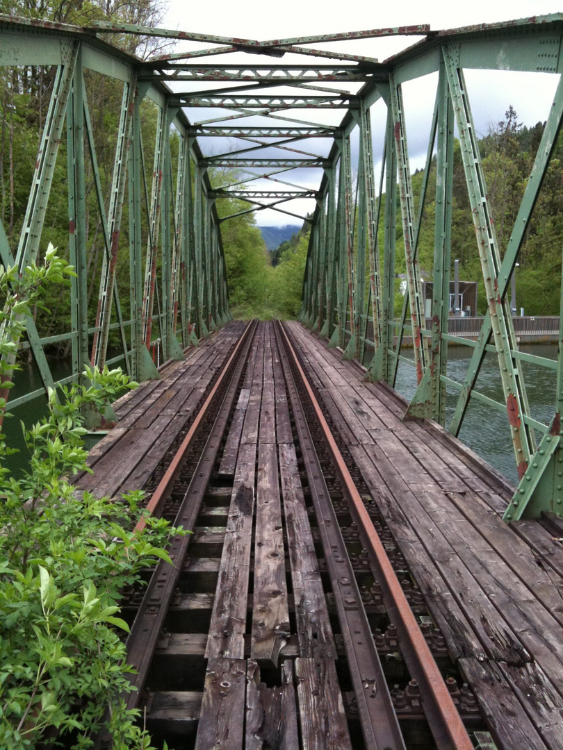 Nebenbahn Mürzzuschlag - Neuberg: Brücke über den Mürzfluss (Steiermark, Österreich)