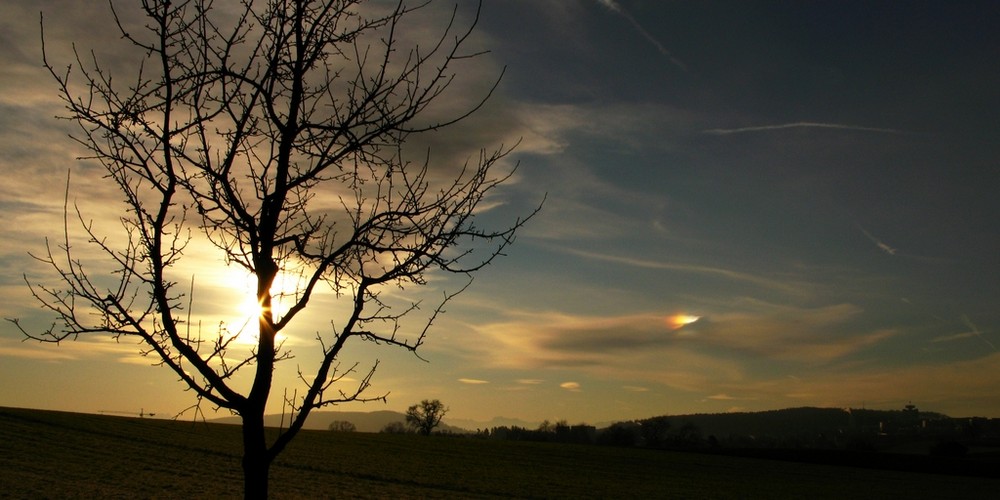 Nebensonne am frühen Morgen