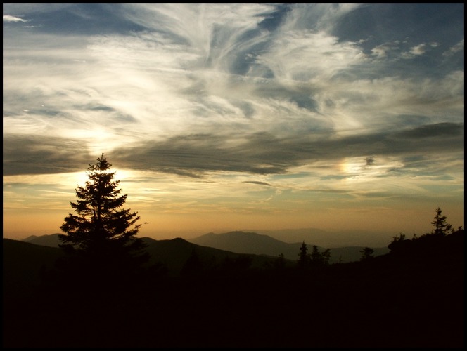 Nebensonne auf dem Arbergipfel