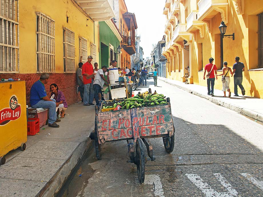 Nebenstraße in Cartagena/Columbia