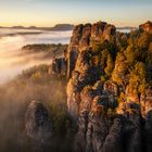 Nebliger Morgen im Elbsandsteingebirge