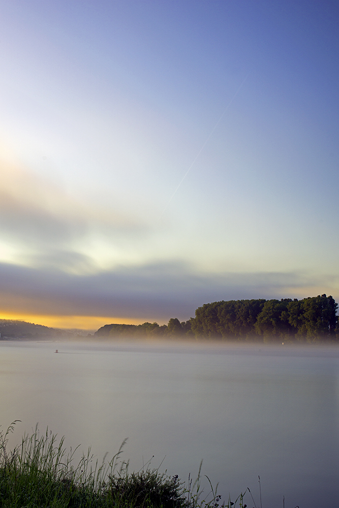 Nebliger Rhein