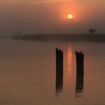 nebliger Sonnenaufgang am Lanker See