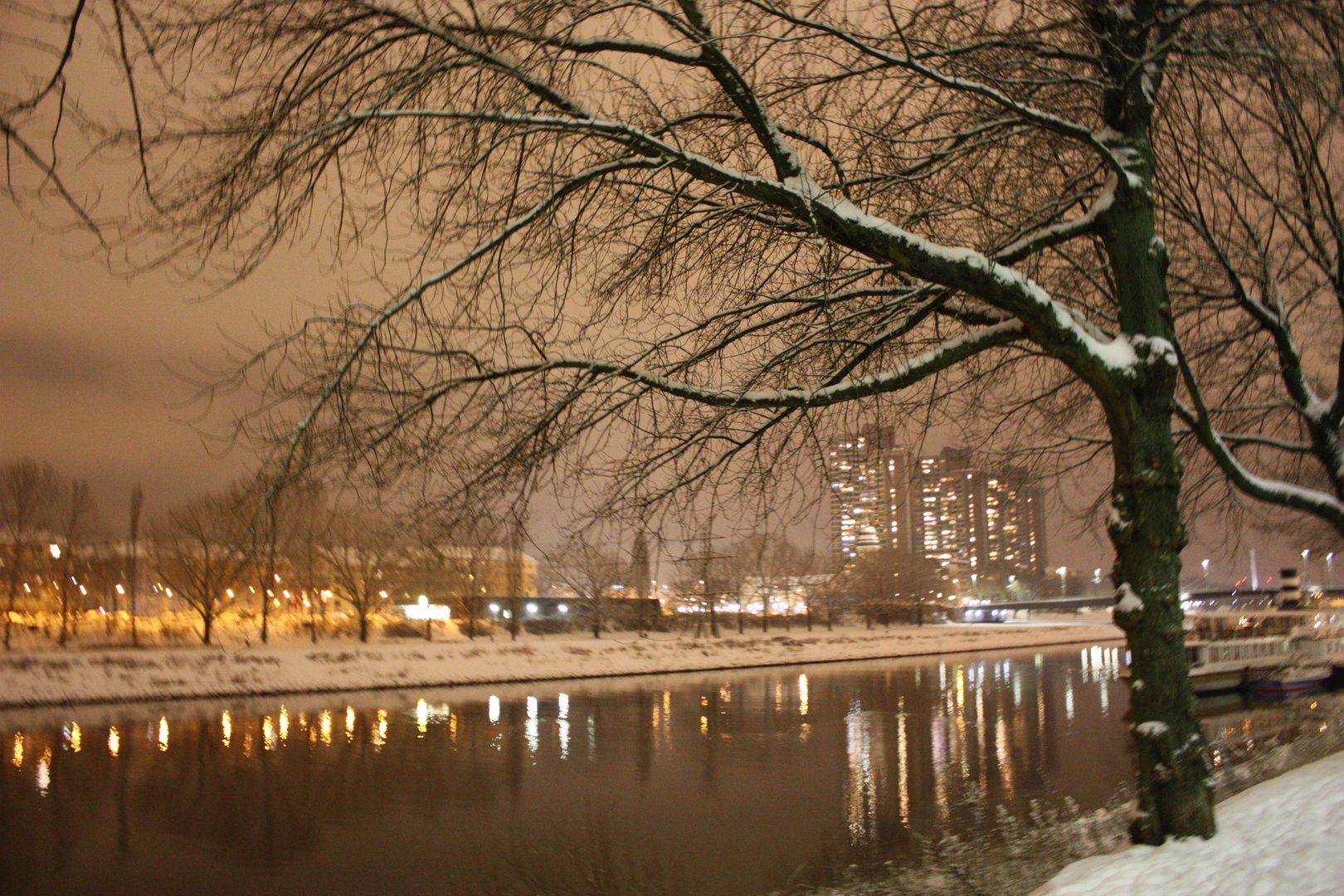 Neckar im Schnee