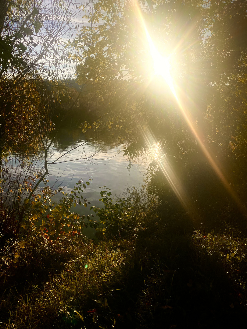Neckar Landschaften im  Nachmittag s Licht 