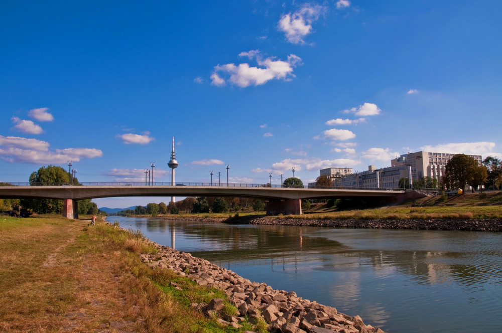 Neckar river in Mannheim
