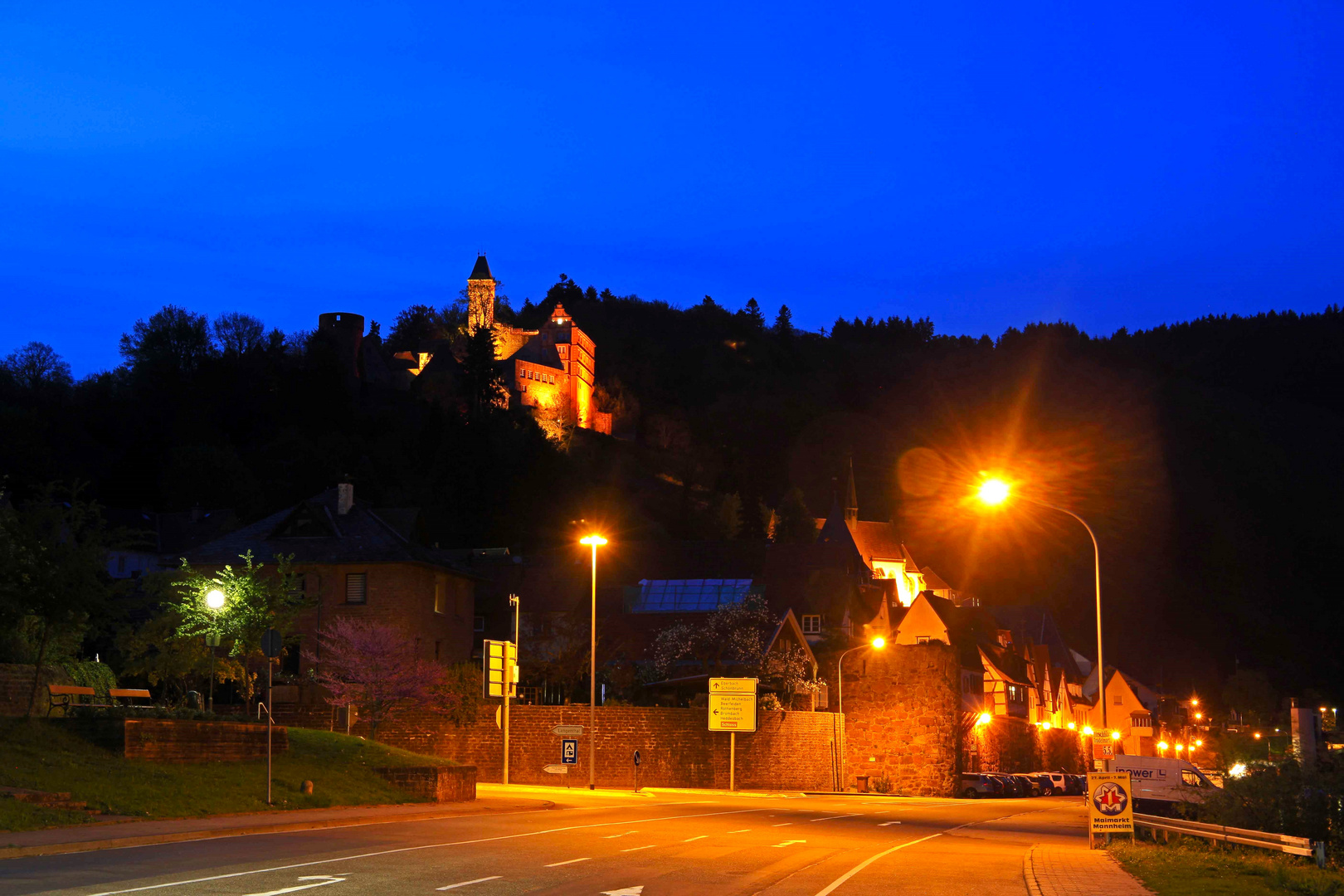  Neckar u. Odenwald Bei Nacht in ihre Schönheit 